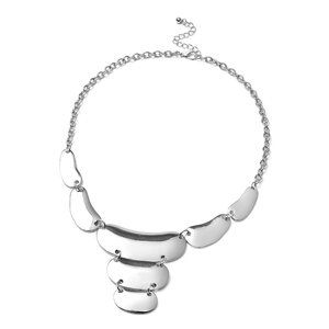 Collar/Choker Triple Row Necklace in Silvertone